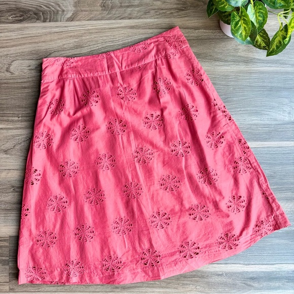 Banana Republic Coral Eyelet A-Line Skirt Size 8 - Picture 13 of 13